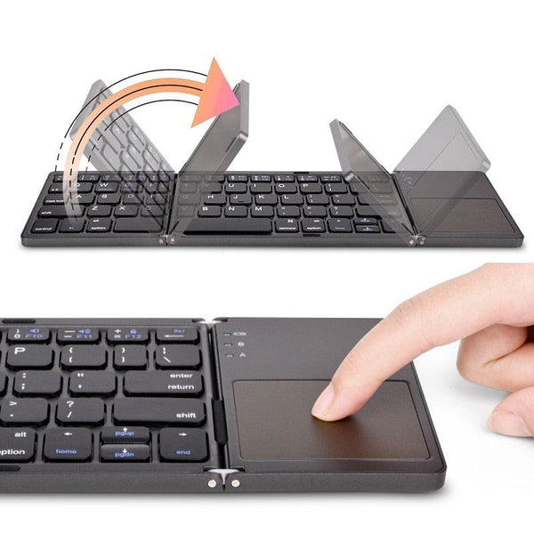 Teclado dobrável sem fio com touchpad